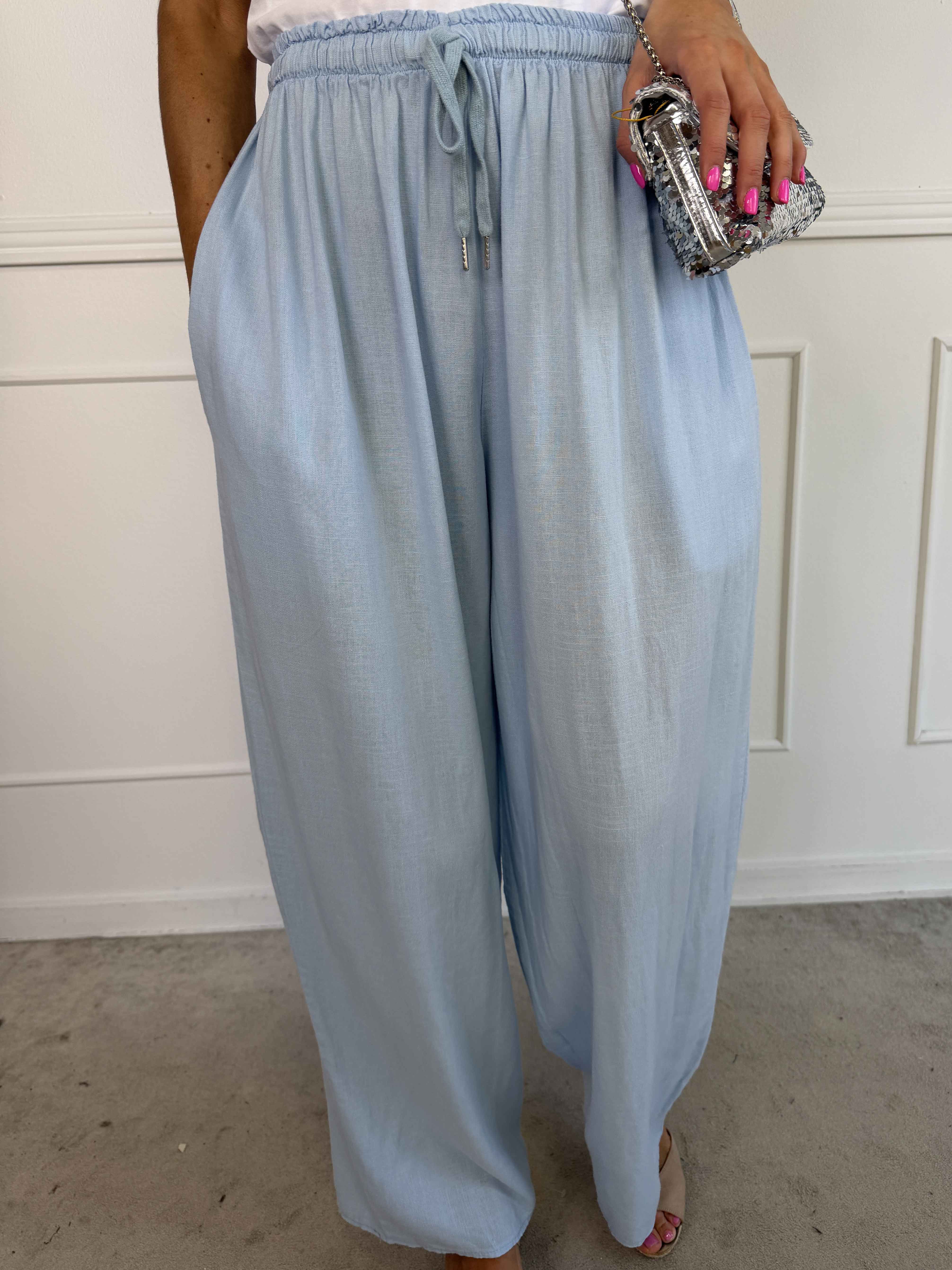 Clara - Lette bukser i viskose og hør